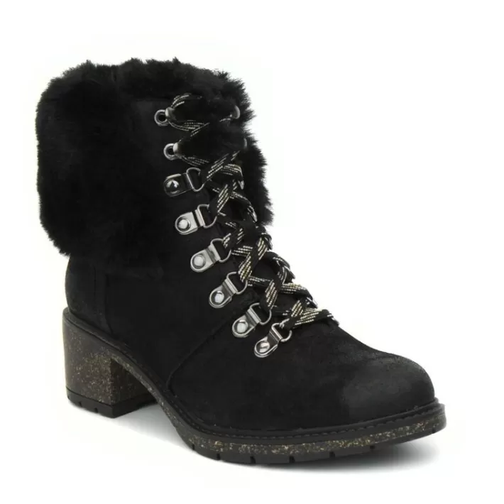 Outlet Aetrex Brooklyn Weather-Friendly Fur Lace Up Boot