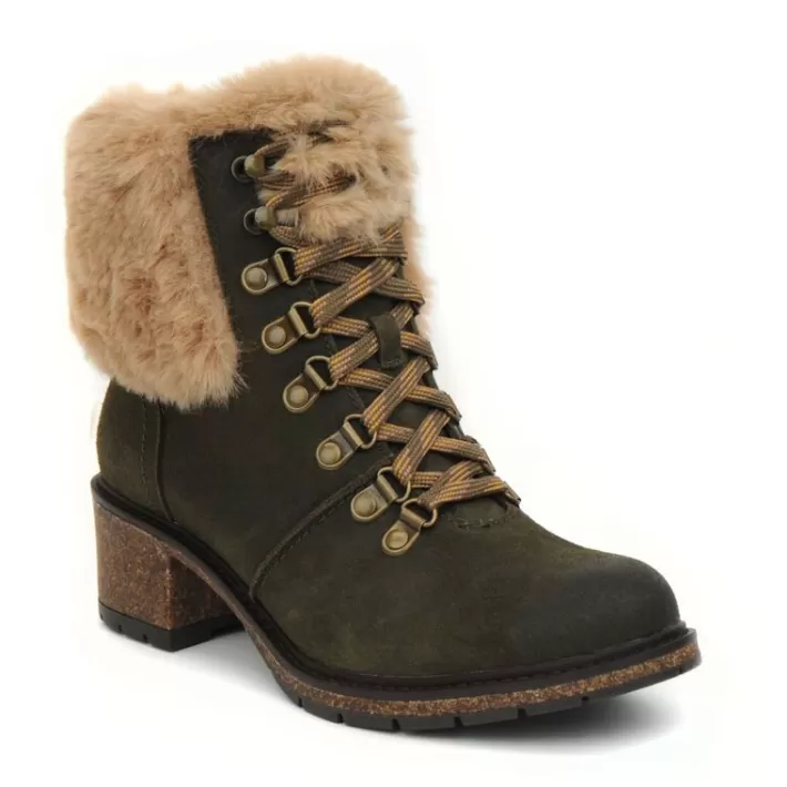 Cheap Aetrex Brooklyn Weather-Friendly Fur Lace Up Boot