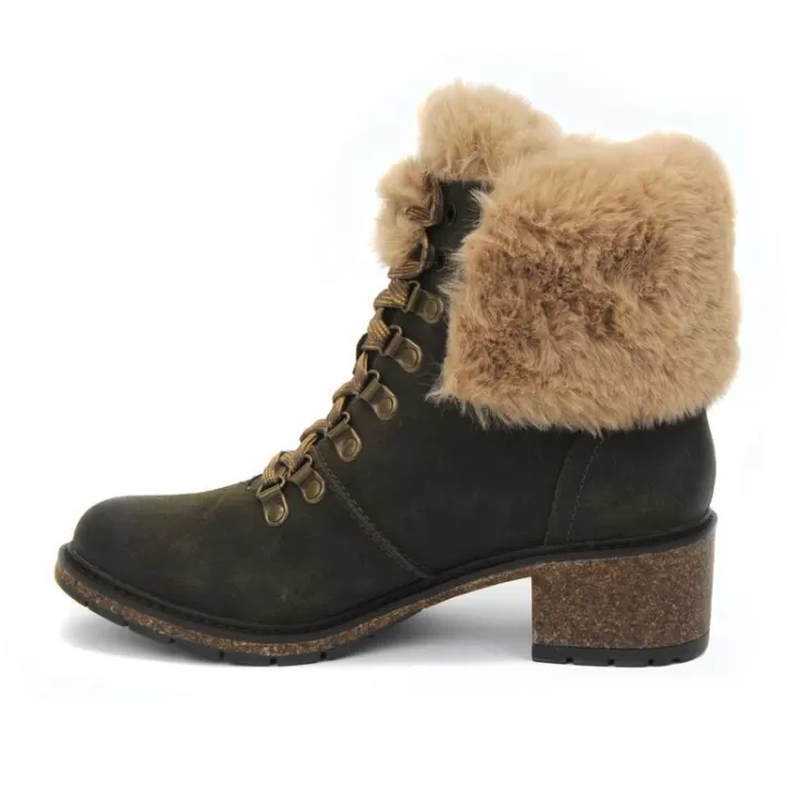 Cheap Aetrex Brooklyn Weather-Friendly Fur Lace Up Boot