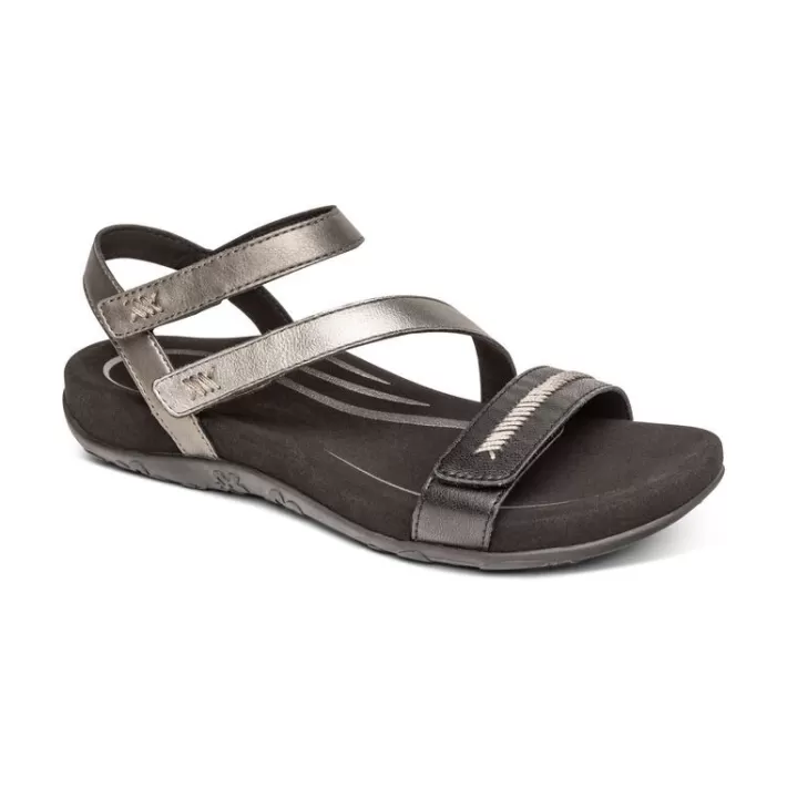 Outlet Aetrex Gabby Adjustable Quarter Strap Sandal