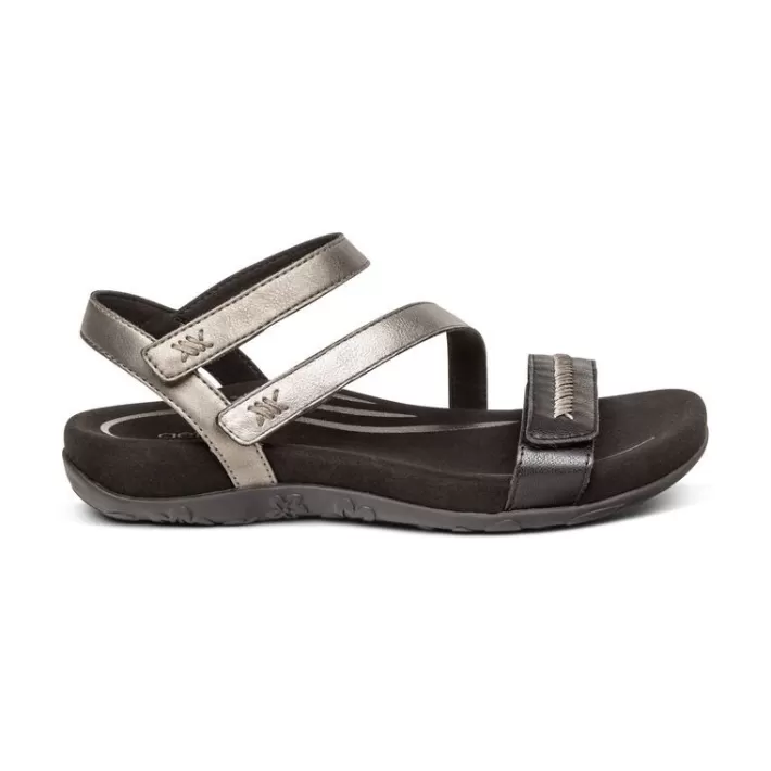 Outlet Aetrex Gabby Adjustable Quarter Strap Sandal