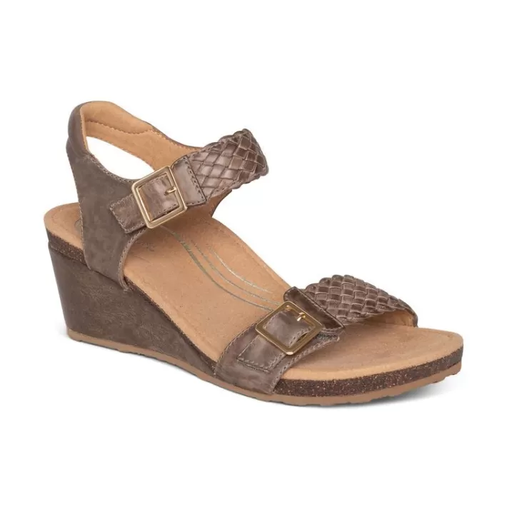 Sale Aetrex Grace Adjustable Woven Wedge