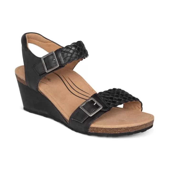 Clearance Aetrex Grace Adjustable Woven Wedge