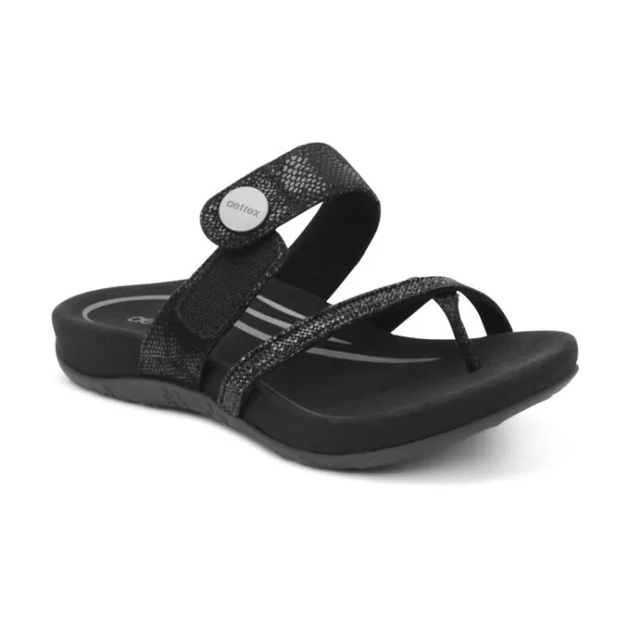 Store Aetrex Izzy Adjustable Slide Sandal