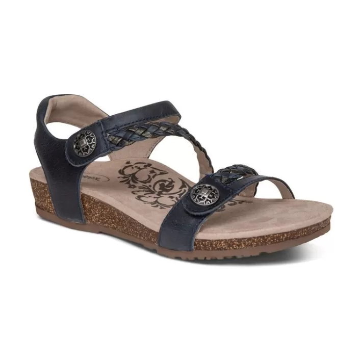 Discount Aetrex Jillian Braided Quarter Strap Sandal