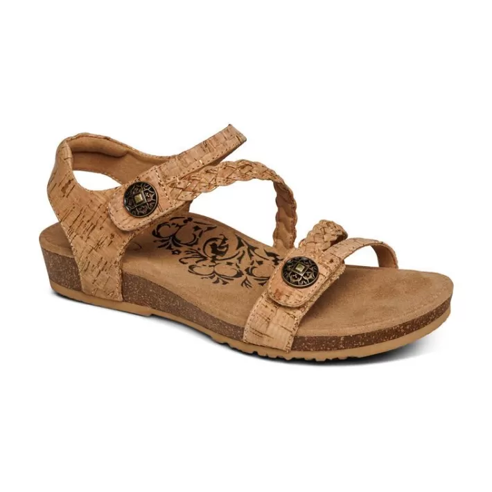 Discount Aetrex Jillian Braided Quarter Strap Sandal