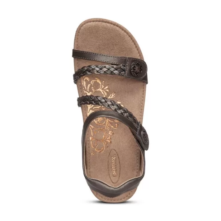 Discount Aetrex Jillian Braided Quarter Strap Sandal