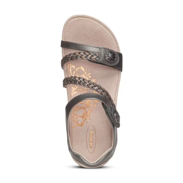 Shop Aetrex Jillian Braided Quarter Strap Sandal