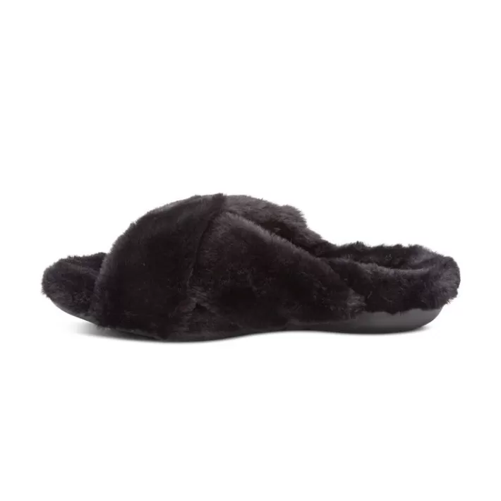 Clearance Aetrex Penelope Adjustable Faux Fur Slippers