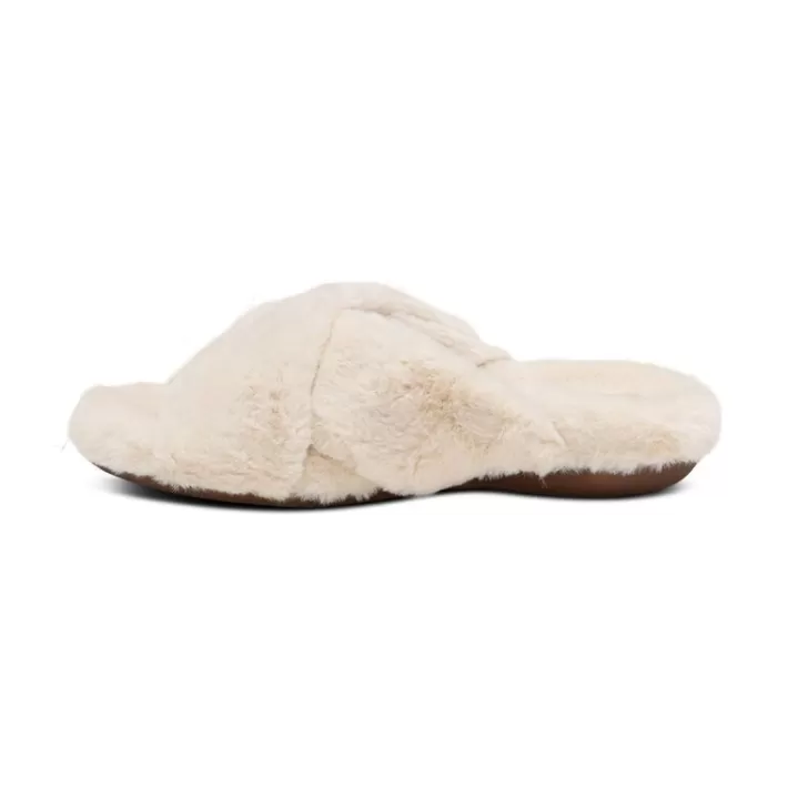 Cheap Aetrex Penelope Adjustable Faux Fur Slippers