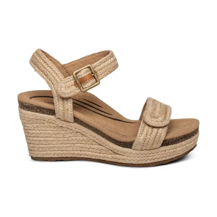 Outlet Aetrex Sydney Quarter Strap Espadrille Wedge