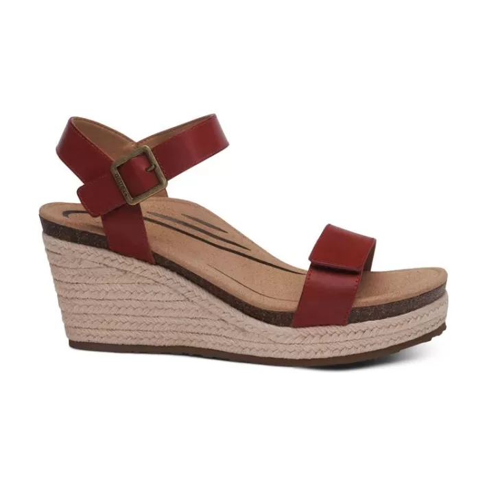 Outlet Aetrex Sydney Quarter Strap Espadrille Wedge