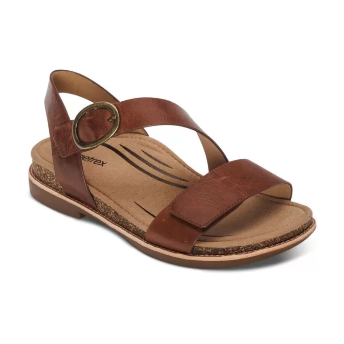 Cheap Aetrex Tamara Asymmetrical Quarter Strap Sandal